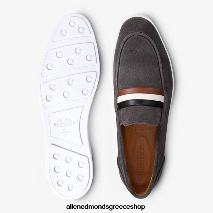 άνδρες Allen Edmonds randolph slip-on suede sneaker signature γκρι σουέτ DFSD5269