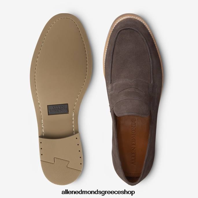 άνδρες Allen Edmonds loafer πένας newton γκρι σουέτ DFSD5383