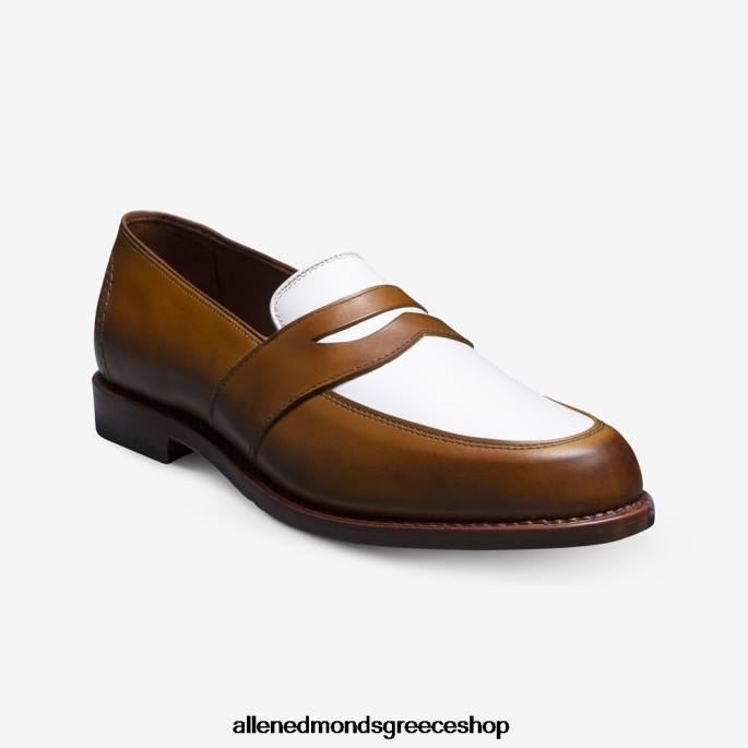 άνδρες Allen Edmonds randolph spectator penny loafer δέρμα καρυδιάς/λευκό DFSD56