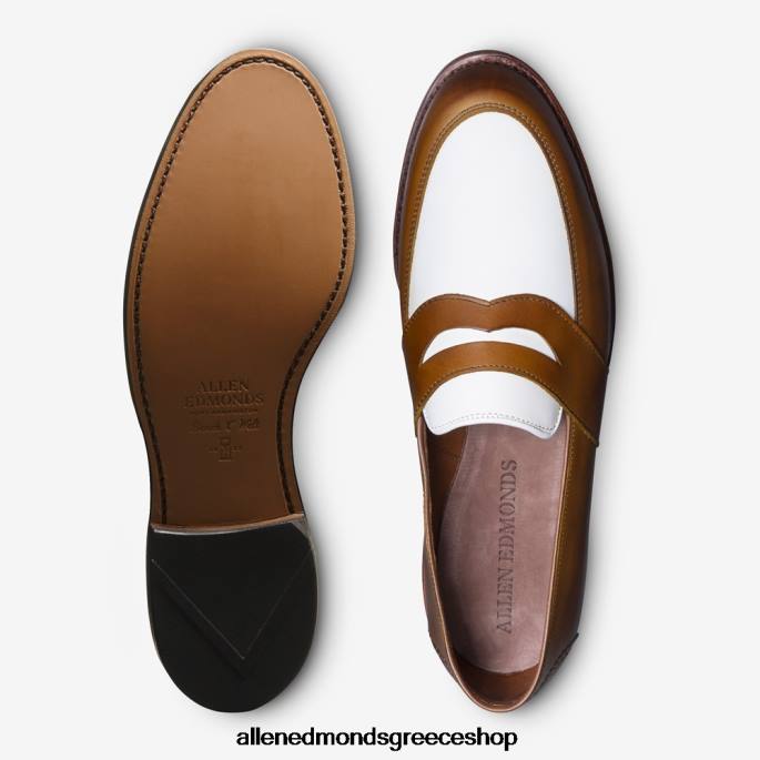 άνδρες Allen Edmonds randolph spectator penny loafer δέρμα καρυδιάς/λευκό DFSD56