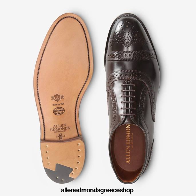 άνδρες Allen Edmonds παπούτσι με φόρεμα τύπου oxford καφέ κορδοβάνι DFSD5294