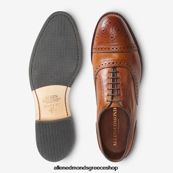 άνδρες Allen Edmonds παπούτσι με φόρεμα oxford με κουκούλα και μύτη με συνδυαστική σόλα καρυδιά καφέ DFSD538