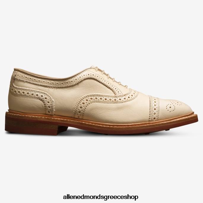 άνδρες Allen Edmonds strandmok cap-toe oxford με σόλα από καουτσούκ dainite κοκάλινο δέρμα φυτικό δεψημένο DFSD514