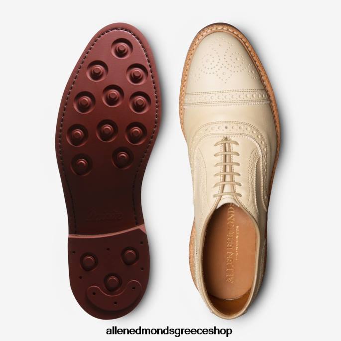 άνδρες Allen Edmonds strandmok cap-toe oxford με σόλα από καουτσούκ dainite κοκάλινο δέρμα φυτικό δεψημένο DFSD514