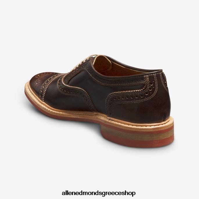 άνδρες Allen Edmonds strandmok cap-toe oxford με σόλα από καουτσούκ dainite καφέ DFSD5224