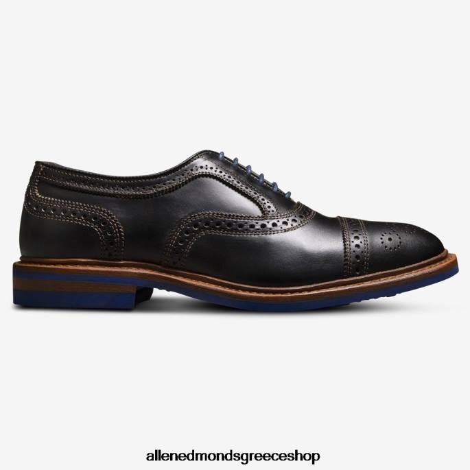 άνδρες Allen Edmonds strandmok cap-toe oxford με σόλα από καουτσούκ dainite μαύρος DFSD5226