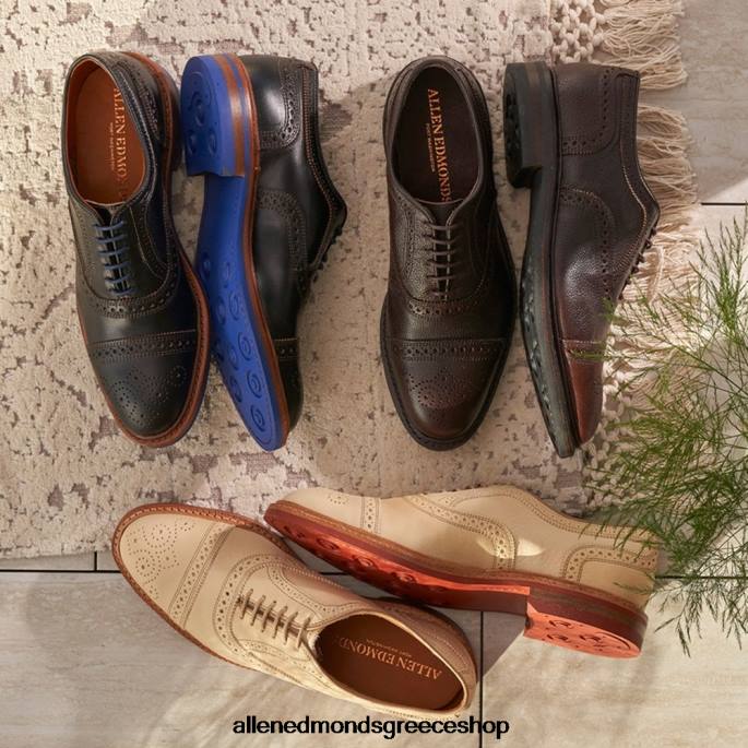 άνδρες Allen Edmonds strandmok cap-toe oxford με σόλα από καουτσούκ dainite μαύρος DFSD5226