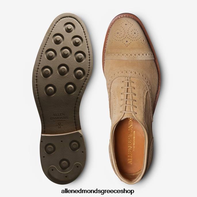 άνδρες Allen Edmonds strandmok cap-toe oxford με σόλα από καουτσούκ dainite καστόρι καμήλας DFSD5245