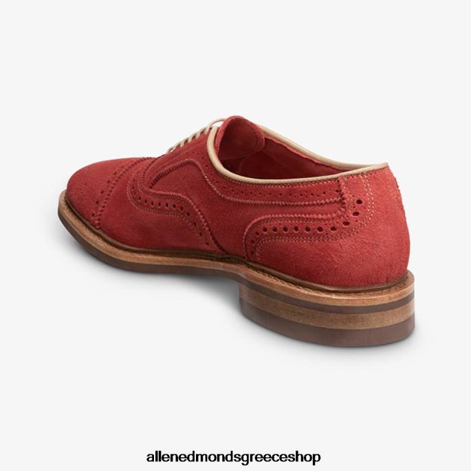 άνδρες Allen Edmonds strandmok cap-toe oxford με σόλα από καουτσούκ dainite κατακόκκινο σουέτ DFSD5246