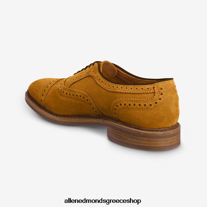 άνδρες Allen Edmonds strandmok cap-toe oxford με σόλα από καουτσούκ dainite σουέτ κουρκουμά DFSD5247