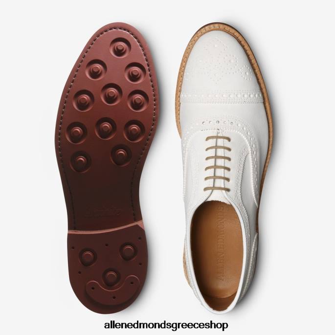 άνδρες Allen Edmonds strandmok cap-toe oxford με σόλα από καουτσούκ dainite λευκό σουέτ DFSD59