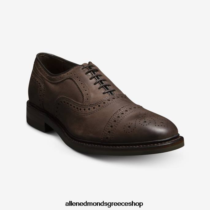 άνδρες Allen Edmonds strandmok cap-toe oxford με σόλα από καουτσούκ dainite καφέ nubuck DFSD5228