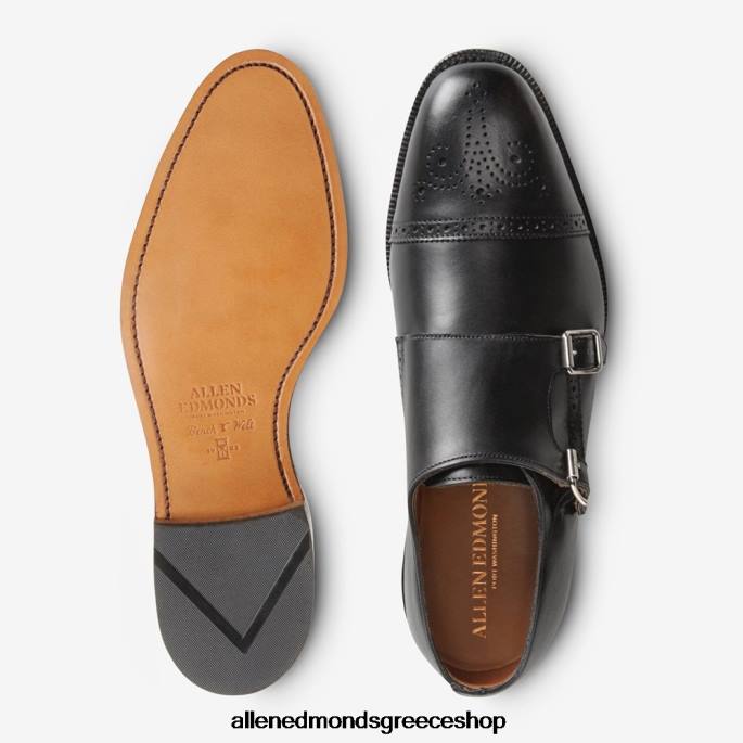 άνδρες Allen Edmonds αγ. john's double monk strap φόρεμα παπούτσι μαύρος DFSD5357