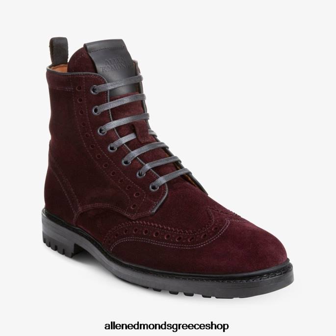 άνδρες Allen Edmonds μπότα chapman αδιάβροχη στο φτερό μπορντό σουέτ DFSD5473