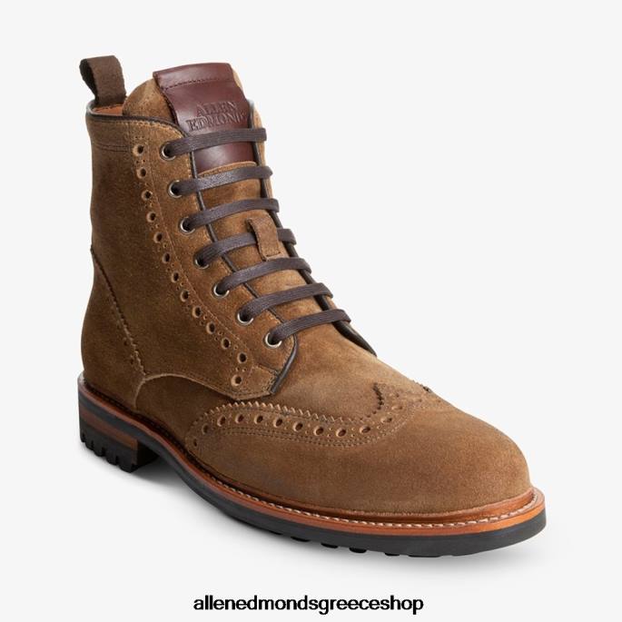 άνδρες Allen Edmonds μπότα chapman αδιάβροχη στο φτερό ανοιχτό καφέ σουέτ DFSD5474