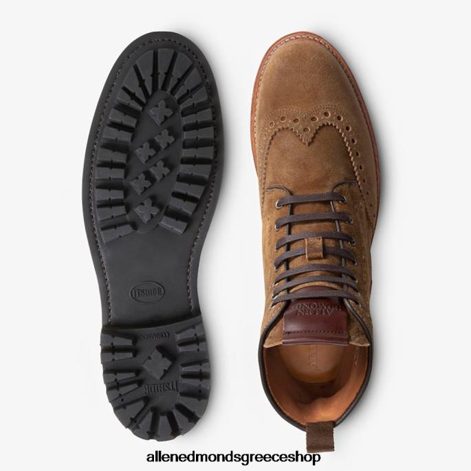 άνδρες Allen Edmonds μπότα chapman αδιάβροχη στο φτερό ανοιχτό καφέ σουέτ DFSD5474