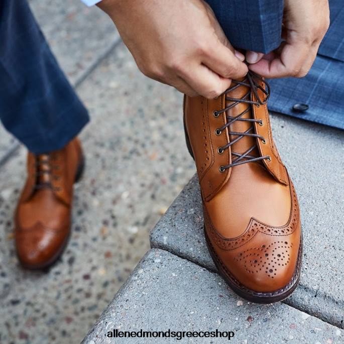 άνδρες Allen Edmonds dalton μποτάκι φόρεμα με φτερό καρυδιά καφέ DFSD5483