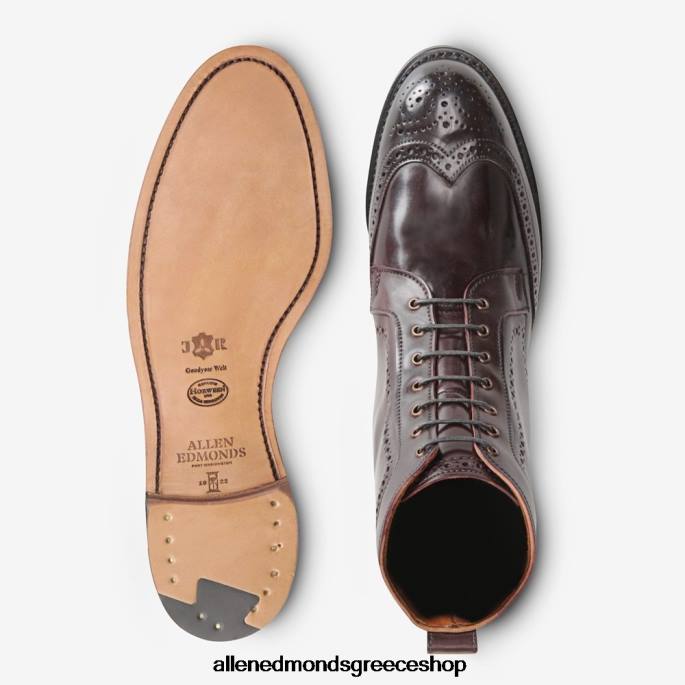 άνδρες Allen Edmonds Μποτάκι με φόρεμα dalton shell cordovan μπορντό κορδοβάν DFSD5479