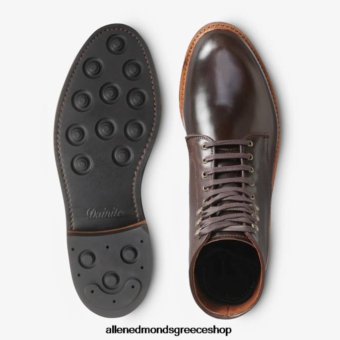 άνδρες Allen Edmonds μπότα higgins mill με δέρμα κορδοβάνι καφέ κορδοβάνι DFSD5290