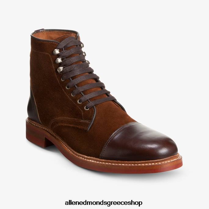 άνδρες Allen Edmonds landon cap-toe μπότα ταμπάκο καφέ σουέτ DFSD5365