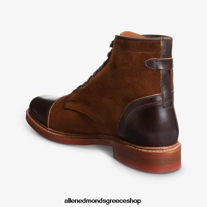 άνδρες Allen Edmonds landon cap-toe μπότα ταμπάκο καφέ σουέτ DFSD5365