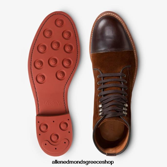 άνδρες Allen Edmonds landon cap-toe μπότα ταμπάκο καφέ σουέτ DFSD5365