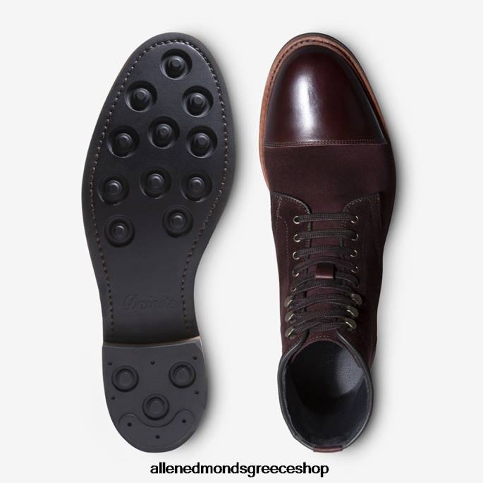 άνδρες Allen Edmonds landon cap-toe μπότα μπορντό σουέτ DFSD5367