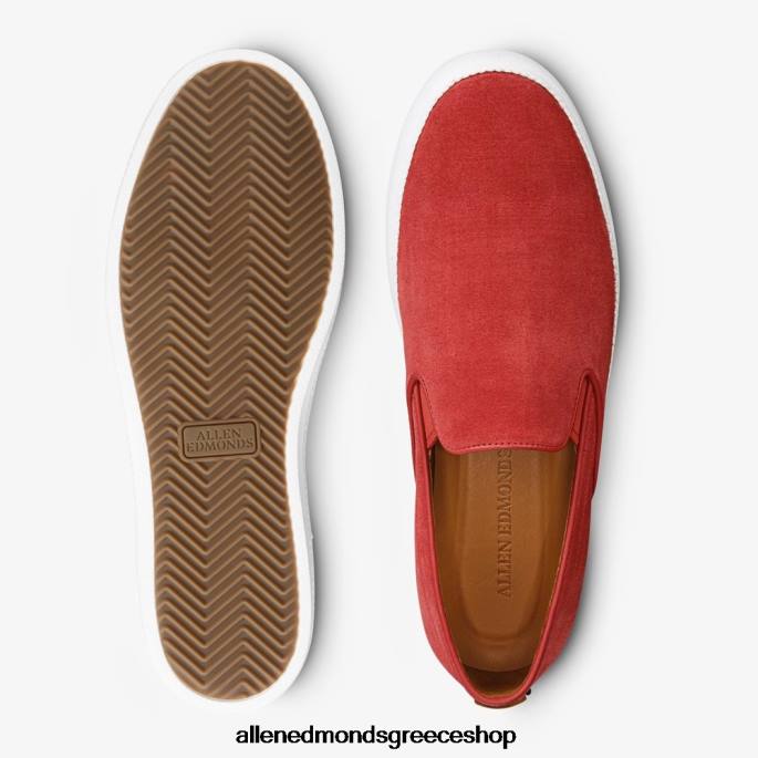 άνδρες Allen Edmonds Holden beach slip-on κατακόκκινο σουέτ DFSD5386